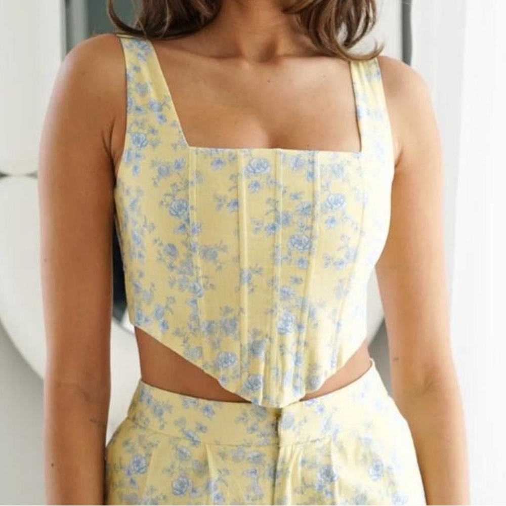 Yellow Floral 2 piece Set - Party Ready